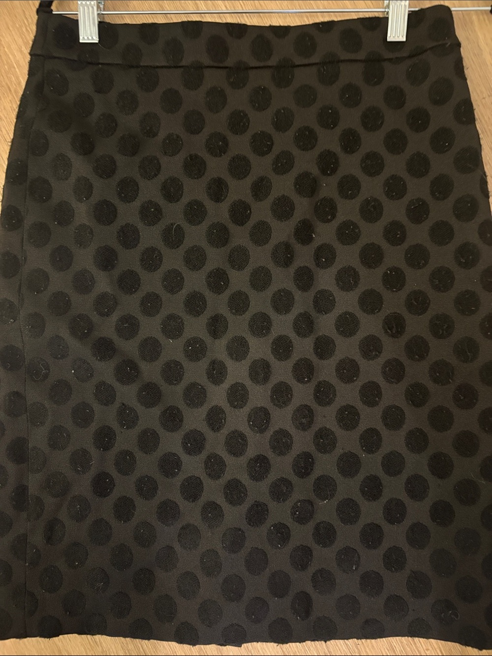 Ann Taylor Black Textured Polka Dot Pencil Skirt 6P